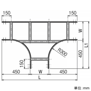 ネグロス電工 【受注生産品】T形分岐ラック SRタイプ BLC方式 組立式 幅200mm ステンレス製 【受注生産品】T形分岐ラック SRタイプ BLC方式 組立式 幅200mm ステンレス製 S-SRT20 画像2