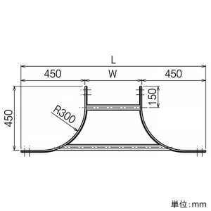 ネグロス電工 【受注生産品】特殊T形分岐ラック SRタイプ BLC方式 組立式 幅300mm 高耐食性めっき鋼板製 【受注生産品】特殊T形分岐ラック SRタイプ BLC方式 組立式 幅300mm 高耐食性めっき鋼板製 SD-SRZT30 画像2