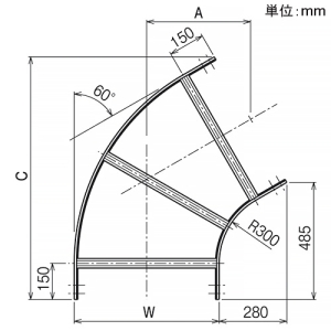ネグロス電工 【受注生産品】水平ベンドラック SRタイプ 角度60° BLC方式 組立式 幅800mm 高耐食性めっき鋼板製 【受注生産品】水平ベンドラック SRタイプ 角度60° BLC方式 組立式 幅800mm 高耐食性めっき鋼板製 SD-SRA860 画像2