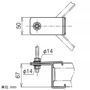 ネグロス電工 外直角L形分岐ラック用吊り金具 SRタイプ 許容静荷重588N(60kgf) 適合吊りボルトW1/2 標準塗装仕様 外直角L形分岐ラック用吊り金具 SRタイプ 許容静荷重588N(60kgf) 適合吊りボルトW1/2 標準塗装仕様 SRLAH1B 画像2