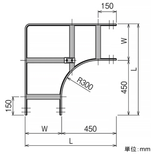 ネグロス電工 【受注生産品】外直角L形分岐ラック SRタイプ BLC方式 組立式 幅200mm 標準塗装仕様 【受注生産品】外直角L形分岐ラック SRタイプ BLC方式 組立式 幅200mm 標準塗装仕様 SRKLA20 画像2