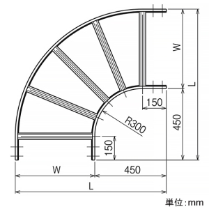 ネグロス電工 【受注生産品】L形分岐ラック QRタイプ 組立式 BLC方式 幅1000mm ステンレス製 【受注生産品】L形分岐ラック QRタイプ 組立式 BLC方式 幅1000mm ステンレス製 S-QRL100 画像2