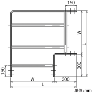 ネグロス電工 【受注生産品】内・外直角L形分岐ラック QRタイプ BLC方式 幅700mm 溶融亜鉛めっき仕上げ 【受注生産品】内・外直角L形分岐ラック QRタイプ BLC方式 幅700mm 溶融亜鉛めっき仕上げ Z-QRLAC70 画像2