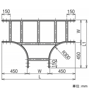 ネグロス電工 【受注生産品】T形分岐ラック QRタイプ BLC方式 幅1200mm 溶融亜鉛めっき仕上げ 【受注生産品】T形分岐ラック QRタイプ BLC方式 幅1200mm 溶融亜鉛めっき仕上げ Z-QRT120G 画像2