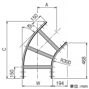 ネグロス電工 【受注生産品】水平ベンドラック QRタイプ 角度45° BLC方式 幅900mm 溶融亜鉛めっき仕上げ 【受注生産品】水平ベンドラック QRタイプ 角度45° BLC方式 幅900mm 溶融亜鉛めっき仕上げ Z-QRA945 画像2