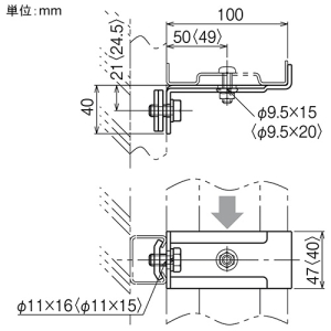 ネグロス電工 立上りラック支持金具 QRタイプ 許容静荷重735N(75kgf) 高耐食性めっき鋼板製 立上りラック支持金具 QRタイプ 許容静荷重735N(75kgf) 高耐食性めっき鋼板製 SD-QRS4N 画像2
