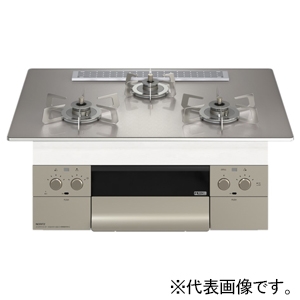 ノーリツ ビルトインコンロ ≪Orche〜オルシェ〜 S・FLAT≫ シルバーミラーガラストップ 75cmタイプ 無水両面焼タイプ LPガス用 レンジフード連動機能付 N3WU2PWASKSTESC-LPG