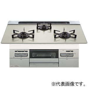 ノーリツ ビルトインコンロ ≪Mikke〜ミッケ〜≫ ムーンシルバーガラストップ 60cmタイプ 無水両面焼タイプ LP用 レンジフード連動機能なし N3WV6RWAP2SIC-LPG