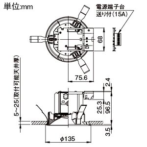 ホタルクス LED一体型ダウンライト 分離型 クラス200 FHT42形相当 昼白色 固定出力タイプ 埋込穴φ125 LED一体型ダウンライト 分離型 クラス200 FHT42形相当 昼白色 固定出力タイプ 埋込穴φ125 MRB20029W2/N-8 画像2