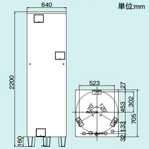四変テック ユノエース でんき温水器 給湯専用 マイコンタイプ 高圧力型 角型 タンク容量460L 4〜5人家族用 屋内・屋外兼用タイプ 台所リモコン付 ユノエース でんき温水器 給湯専用 マイコンタイプ 高圧力型 角型 タンク容量460L 4〜5人家族用 屋内・屋外兼用タイプ 台所リモコン付 SN5-4612KMH 画像2