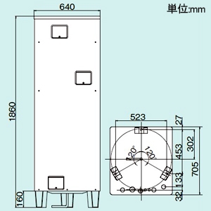 四変テック ユノエース でんき温水器 給湯専用 マイコンタイプ 標準圧力型 角型 タンク容量370L 3〜4人家族用 屋内・屋外兼用タイプ リモコン別売 ユノエース でんき温水器 給湯専用 マイコンタイプ 標準圧力型 角型 タンク容量370L 3〜4人家族用 屋内・屋外兼用タイプ リモコン別売 SN4-3719KML 画像2