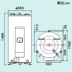 四変テック ユノエース でんき温水器 給湯専用 マイコンレスタイプ 標準圧力型 丸型 ローボディタイプ タンク容量300L 1〜2人家族用 屋内・屋外兼用タイプ ユノエース でんき温水器 給湯専用 マイコンレスタイプ 標準圧力型 丸型 ローボディタイプ タンク容量300L 1〜2人家族用 屋内・屋外兼用タイプ SN3-3015D 画像2