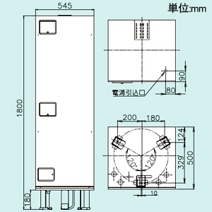 四変テック ユノエース でんき温水器 給湯専用 マイコンレスタイプ 標準圧力型 角型 ワンルームマンションタイプ タンク容量200L 1人家族用 屋内設置タイプ 製品脚位置前1・後2 ユノエース でんき温水器 給湯専用 マイコンレスタイプ 標準圧力型 角型 ワンルームマンションタイプ タンク容量200L 1人家族用 屋内設置タイプ 製品脚位置前1・後2 SN2-2011K 画像2