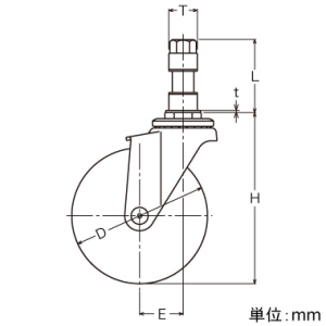 ハンマー パイプ差込み式キャスター パイプ差込み式キャスター 自在 車輪径75mm ゴム車輪(スチールホイール) φ22用 パイプ差込み式キャスター パイプ差込み式キャスター 自在 車輪径75mm ゴム車輪(スチールホイール) φ22用 4206EX-PR75 画像2