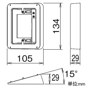 アイホン カメラ角度調整台 角度15°左右両用 壁取付型 JIS1個用スイッチボックス用 カメラ角度調整台 角度15°左右両用 壁取付型 JIS1個用スイッチボックス用 JBW-D 画像2
