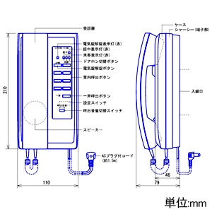アイホン ワンタッチドアホン親機 ≪ワンタッチドアホン3・6≫ 戸建用 受話器式 AC電源プラグ式 据置・壁取付両用型 JIS1個用スイッチボックス用 呼出移報接点付 ワンタッチドアホン親機 ≪ワンタッチドアホン3・6≫ 戸建用 受話器式 AC電源プラグ式 据置・壁取付両用型 JIS1個用スイッチボックス用 呼出移報接点付 IE-8MD 画像2