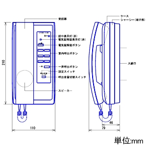 アイホン ワンタッチドアホン増設機 ≪ワンタッチドアホン3・6≫ 戸建用 受話器式 据置・壁取付両用型 JIS1個用スイッチボックス用 呼出移報接点付 ワンタッチドアホン増設機 ≪ワンタッチドアホン3・6≫ 戸建用 受話器式 据置・壁取付両用型 JIS1個用スイッチボックス用 呼出移報接点付 IE-8HD 画像2