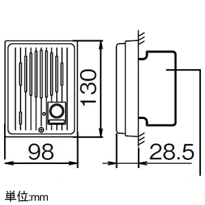 アイホン 玄関子機 ≪dearis≫ 警報表示灯付 露出型 防雨形 JIS1個用スイッチボックス用 玄関子機 ≪dearis≫ 警報表示灯付 露出型 防雨形 JIS1個用スイッチボックス用 QF-DKP/A 画像2