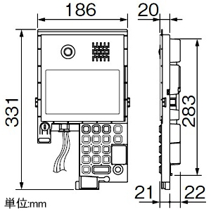アイホン カメラ付集合玄関機ユニット ≪VIXUS ADVANCE≫ 液晶表示付 壁埋込型 カメラ付集合玄関機ユニット ≪VIXUS ADVANCE≫ 液晶表示付 壁埋込型 VJX-DLMUB 画像2