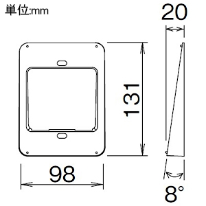 アイホン カメラ角度調節台 角度8°上調整用 壁取付型 JIS1個用スイッチボックス用 カメラ角度調節台 角度8°上調整用 壁取付型 JIS1個用スイッチボックス用 MLW-DT 画像2
