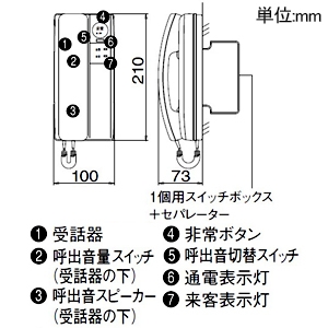 アイホン セキュリティドアホン親機 ≪セキュリティドアホン1-1・1≫ 戸建用 受話器式 AC電源直結式 壁取付型 JIS1個用スイッチボックス+セパレーター用 セキュリティドアホン親機 ≪セキュリティドアホン1-1・1≫ 戸建用 受話器式 AC電源直結式 壁取付型 JIS1個用スイッチボックス+セパレーター用 QE-1M-T 画像2