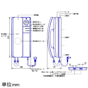 アイホン セキュリティドアホン親機 ≪セキュリティドアホン1-1・1≫ 戸建用 受話器式 AC電源プラグ式 壁取付型 JIS1個用スイッチボックス用 セキュリティドアホン親機 ≪セキュリティドアホン1-1・1≫ 戸建用 受話器式 AC電源プラグ式 壁取付型 JIS1個用スイッチボックス用 QE-1M 画像2