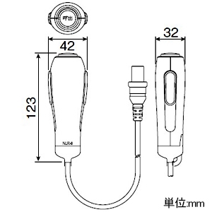 アイホン 呼出握りボタン ≪Vi-nurse≫ 抗菌仕様 コード長約1.5m 呼出握りボタン ≪Vi-nurse≫ 抗菌仕様 コード長約1.5m NLR-8 画像2