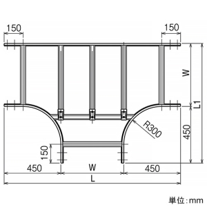 ネグロス電工 T形分岐ラック QRタイプ BLC方式 組立式 幅1000mm 標準塗装仕様 T形分岐ラック QRタイプ BLC方式 組立式 幅1000mm 標準塗装仕様 QRKT100 画像2
