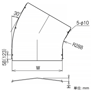 ネグロス電工 【受注生産品】水平ベンド屋根形カバー SR・QRタイプ 角度30° 適合ラック幅1200mm ステンレス製 【受注生産品】水平ベンド屋根形カバー SR・QRタイプ 角度30° 適合ラック幅1200mm ステンレス製 S-CVA1230GY 画像2