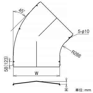 ネグロス電工 【受注生産品】水平ベンド屋根形カバー SR・QRタイプ 角度45° 適合ラック幅300mm 高耐食性めっき鋼板製 【受注生産品】水平ベンド屋根形カバー SR・QRタイプ 角度45° 適合ラック幅300mm 高耐食性めっき鋼板製 SD-CVA345Y 画像2