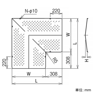 ネグロス電工 内・外直角L形分岐屋根形カバー ノンスリップタイプ 適合ラック幅1200mm 内・外直角L形分岐屋根形カバー ノンスリップタイプ 適合ラック幅1200mm SD-CVLAC120NSY 画像2