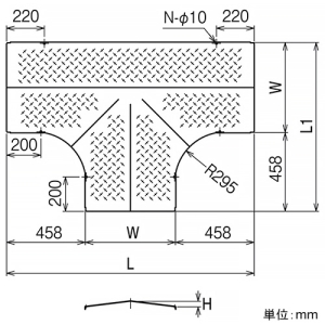 ネグロス電工 T形分岐屋根形カバー ノンスリップタイプ 適合ラック幅800mm T形分岐屋根形カバー ノンスリップタイプ 適合ラック幅800mm SD-CVT80NSY 画像2