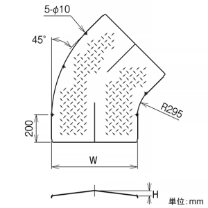 ネグロス電工 【受注生産品】水平ベンド屋根形カバー ノンスリップタイプ 角度45° 適合ラック幅700mm 【受注生産品】水平ベンド屋根形カバー ノンスリップタイプ 角度45° 適合ラック幅700mm SD-CVA745NSY 画像2