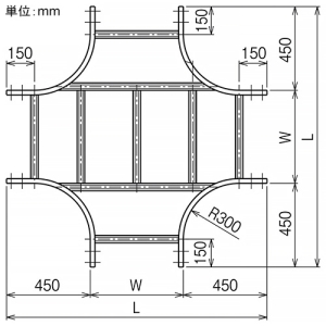 ネグロス電工 【受注生産品】X形分岐ラック 15Rタイプ BLC方式 組立式 幅300mm 高耐食性めっき鋼板製 【受注生産品】X形分岐ラック 15Rタイプ BLC方式 組立式 幅300mm 高耐食性めっき鋼板製 SD-15RX30N 画像2