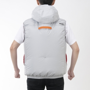 電材堂 空調服 空調ベスト サイズ:M グレー 12V強力ファン/バッテリー付きフルセット 空調服 空調ベスト サイズ:M グレー 12V強力ファン/バッテリー付きフルセット FAN03MFULL 画像3
