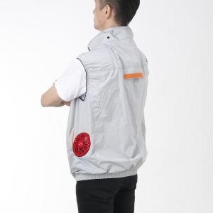 電材堂 空調服 空調ベスト サイズ:M グレー 12V強力ファン/バッテリー付きフルセット 空調服 空調ベスト サイズ:M グレー 12V強力ファン/バッテリー付きフルセット FAN03MFULL 画像5