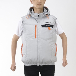 電材堂 空調服 空調ベスト サイズ:XL グレー 12V強力ファン/バッテリー付きフルセット 空調服 空調ベスト サイズ:XL グレー 12V強力ファン/バッテリー付きフルセット FAN03XLFULL 画像2