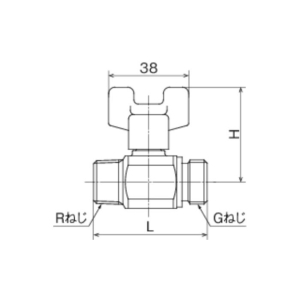 オンダ製作所 AE1型 ボールバルブ AE1型 ボールバルブ AE1-20M 画像2