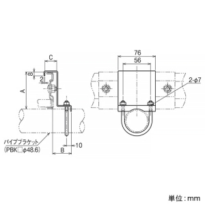 ネグロス電工 パイプブラケット用振れ止め金具 接続部用 QRラック適合 溶融亜鉛めっき仕上げ パイプブラケット用振れ止め金具 接続部用 QRラック適合 溶融亜鉛めっき仕上げ PBQ3 画像2