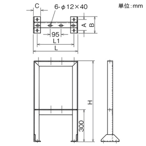 ネグロス電工 【受注生産品】床面固定立上りケーブルラック用耐震架台 2層用 1列 幅510×高さ800mm 溶融亜鉛めっき仕上げ 【受注生産品】床面固定立上りケーブルラック用耐震架台 2層用 1列 幅510×高さ800mm 溶融亜鉛めっき仕上げ Z-AGYS5038 画像2
