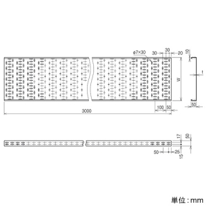 ネグロス電工 直線ラック WRタイプ 幅500mm 定尺3m 溶融亜鉛めっき鋼板仕様 直線ラック WRタイプ 幅500mm 定尺3m 溶融亜鉛めっき鋼板仕様 WR50 画像2