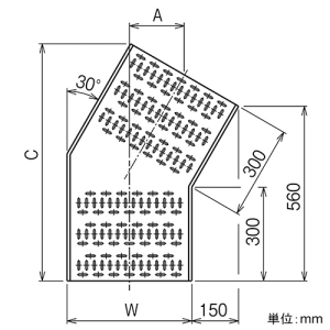 ネグロス電工 【受注生産品】水平ベンドラック WRタイプ 角度30° 幅200mm 溶融亜鉛めっき鋼板仕様 【受注生産品】水平ベンドラック WRタイプ 角度30° 幅200mm 溶融亜鉛めっき鋼板仕様 WRA230 画像2