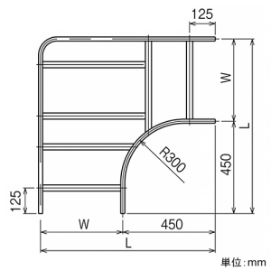 ネグロス電工 【受注生産品】外直角L形分岐ラック ARタイプ ラック幅1200mm 適合ラック10AR 【受注生産品】外直角L形分岐ラック ARタイプ ラック幅1200mm 適合ラック10AR 10ARLA120 画像2