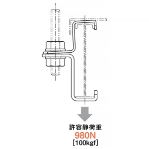 ネグロス電工 【受注生産品】ラックカバー対応吊り金具 ARタイプ 適合ラック8AR 適合吊りボルトW3/8 【受注生産品】ラックカバー対応吊り金具 ARタイプ 適合ラック8AR 適合吊りボルトW3/8 8ARH1C 画像3