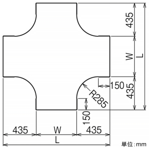 ネグロス電工 【受注生産品】X形分岐カバー ARタイプ 適合ラック幅500mm 【受注生産品】X形分岐カバー ARタイプ 適合ラック幅500mm ACVX50 画像2