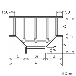ネグロス電工 【受注生産品】T形分岐ラック FRタイプ 適合ラック5FR 幅200mm 【受注生産品】T形分岐ラック FRタイプ 適合ラック5FR 幅200mm 5FRT20 画像2