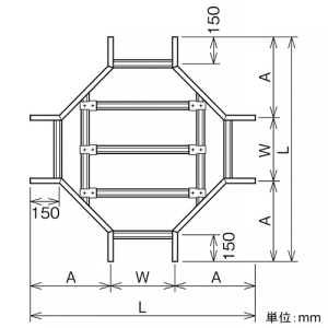 ネグロス電工 【受注生産品】X形分岐ラック FRタイプ 適合ラック10FR 幅1000mm 【受注生産品】X形分岐ラック FRタイプ 適合ラック10FR 幅1000mm 10FRX100 画像2
