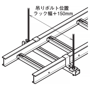 ネグロス電工 【受注生産品】吊りサポート FRタイプ 適合ラック幅800mm 【受注生産品】吊りサポート FRタイプ 適合ラック幅800mm FRD3080 画像3