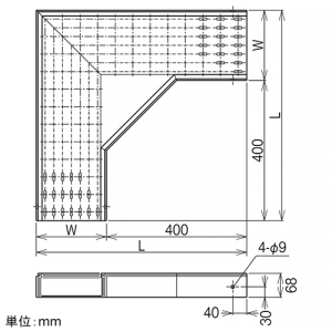 ネグロス電工 【受注生産品】外直角L形分岐ラック PRタイプ 穴なしタイプ 幅200mm 【受注生産品】外直角L形分岐ラック PRタイプ 穴なしタイプ 幅200mm PRLA20B 画像2