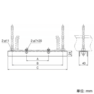 ネグロス電工 吊りサポート PRタイプ 適合ラック幅300mm 吊りサポート PRタイプ 適合ラック幅300mm PR30MB 画像2
